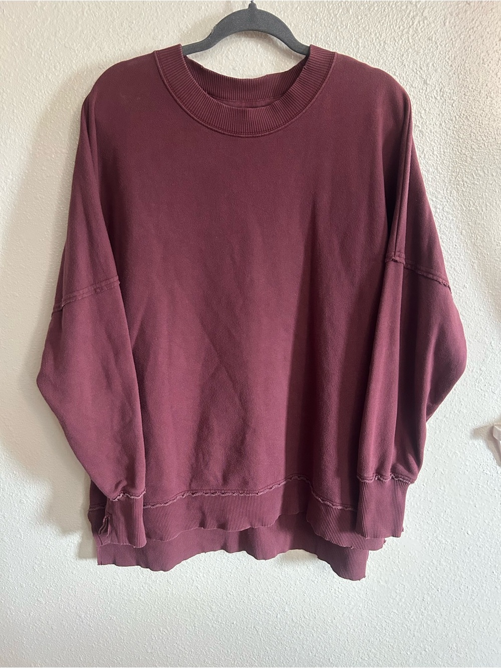 Aerie Raw Hem Oversized Baggy Crewneck Sweatshirt Women’s Size XS
